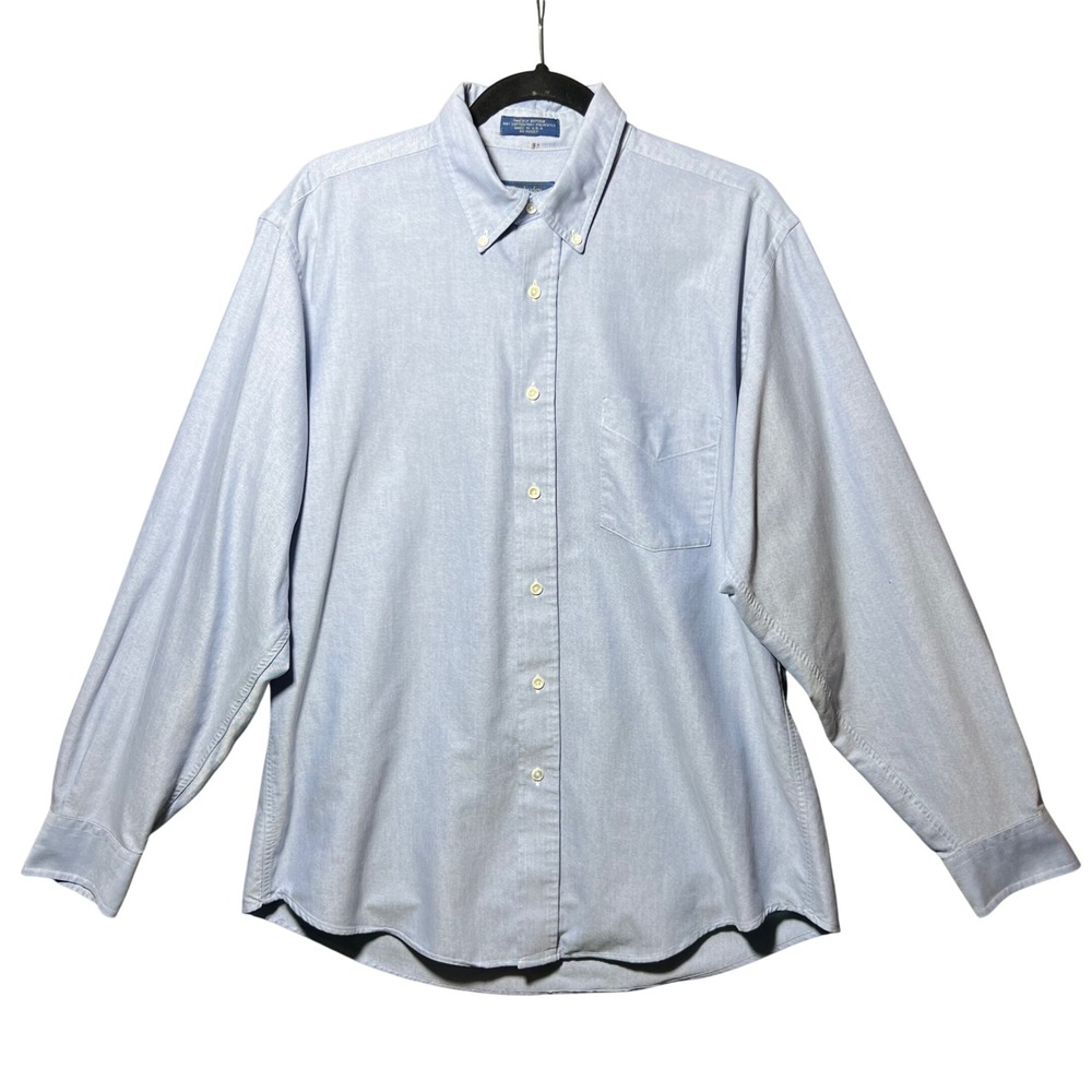 Vintage Cambridge Classics Mervyns 16.5 34/35 Blue Oxford Button Down Shirt USA